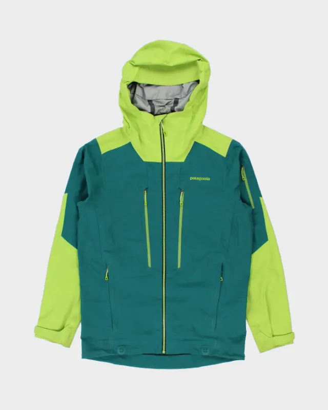 FA15 Patagonia Reconnaissance Arbor/Lime Green Softshell Recco Breathable Snow Jacket - S made by Patagonia