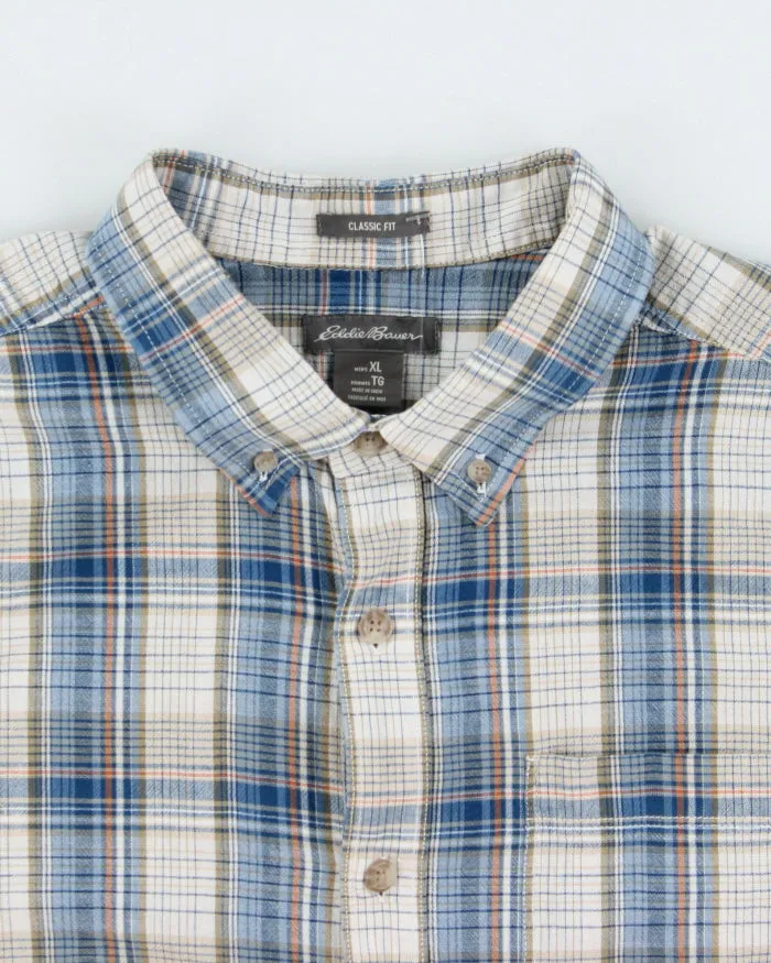 Vintage Eddie Bauer Plaid Linen-Look Cotton Classic Fit Short Sleeve Shirt - XL sold by Rokit product image thumbnail 5