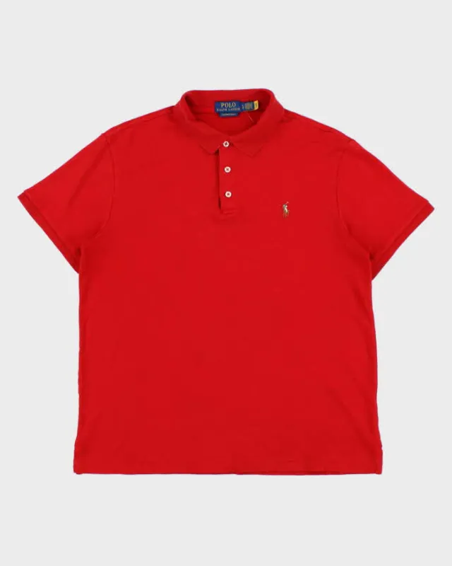 Vintage Polo Ralph Lauren Pima Cotton Custom Slim Fit Short Sleeve Polo Shirt - L made by Ralph Lauren