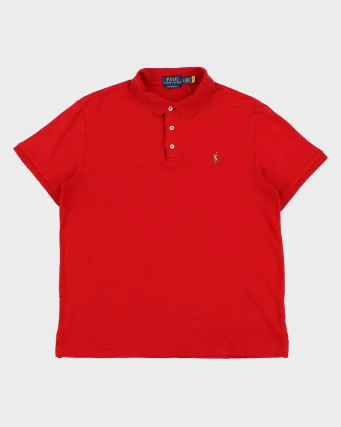 Vintage Polo Ralph Lauren Pima Cotton Custom Slim Fit Short Sleeve Polo Shirt - L sold by Rokit