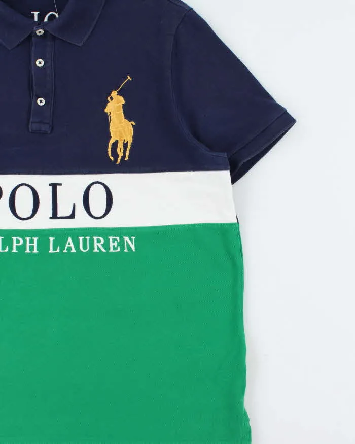 Vintage Polo Ralph Lauren Big Pony #3 Embroidered Custom Slim Fit Striped Short Sleeve Polo Shirt - L sold by Rokit product image thumbnail 3