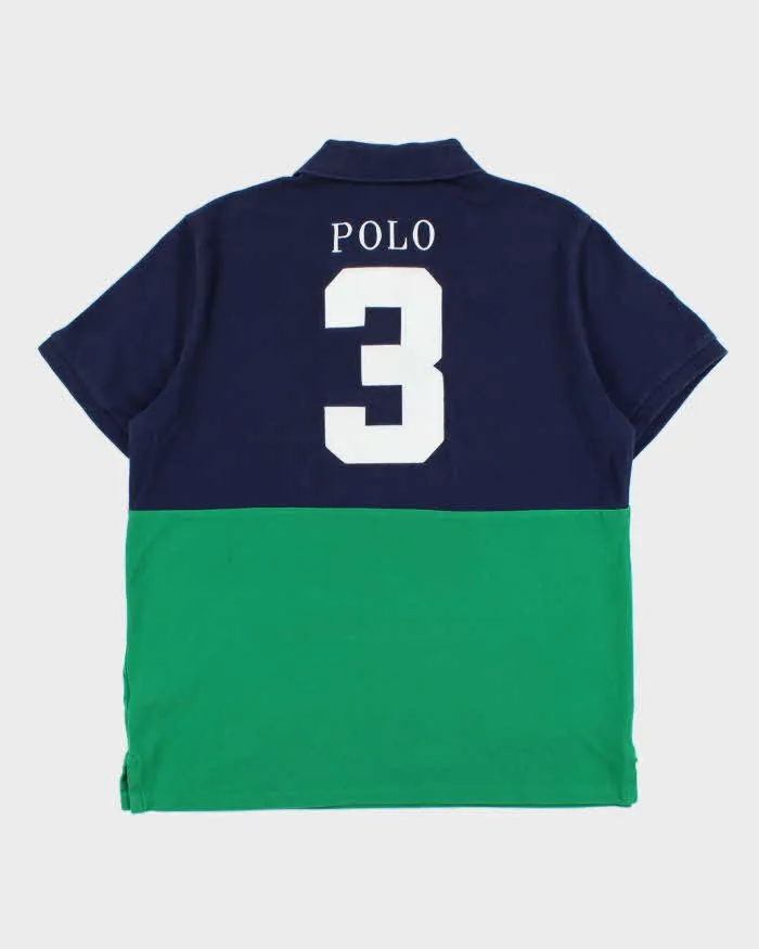 Vintage Polo Ralph Lauren Big Pony #3 Embroidered Custom Slim Fit Striped Short Sleeve Polo Shirt - L sold by Rokit product image thumbnail 2
