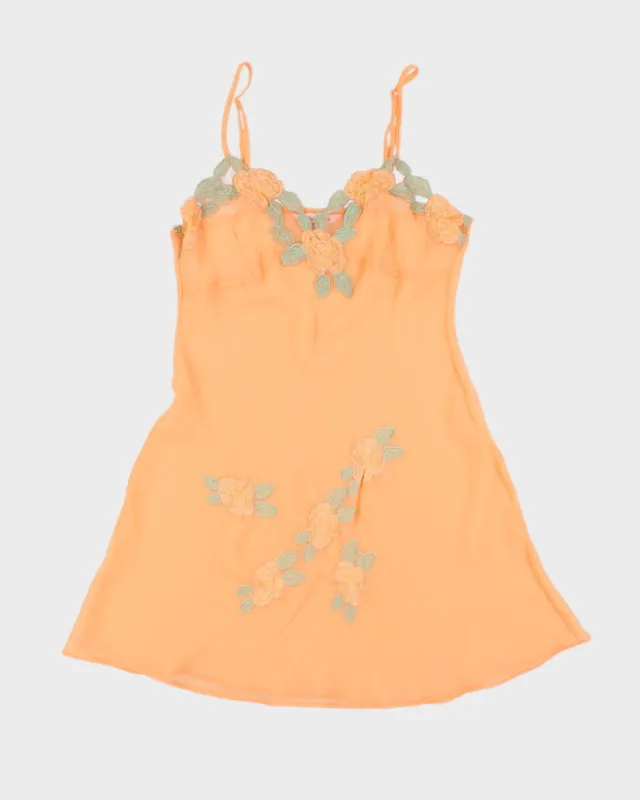 Vintage 2000s La Vie En Rose Mesh Embroidered Slip Dress - M made by Rokit