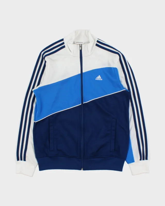 Vintage Y2K 00s Adidas Tri-Colour Striped Funnel-Neck Track Jacket - S made by Adidas