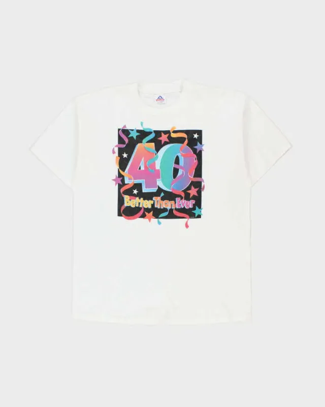Vintage 1990s Heavyweight 40th Birthday Novelty AAA Single Stitch Crewneck T-Shirt - XL made by Rokit