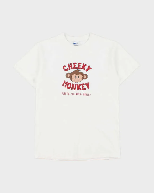 Vintage Y2K 00s Cheeky Monkey Puerto Vallarta Mexico Heavyweight Gildan Ultra Crewneck T-Shirt - S made by Rokit