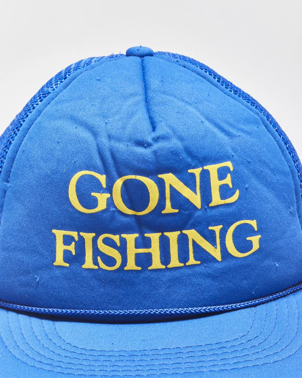 Vintage 1980s Gone Fishing Rope Peak Flat Brim Trucker Hat - OS sold by Rokit product image thumbnail 3