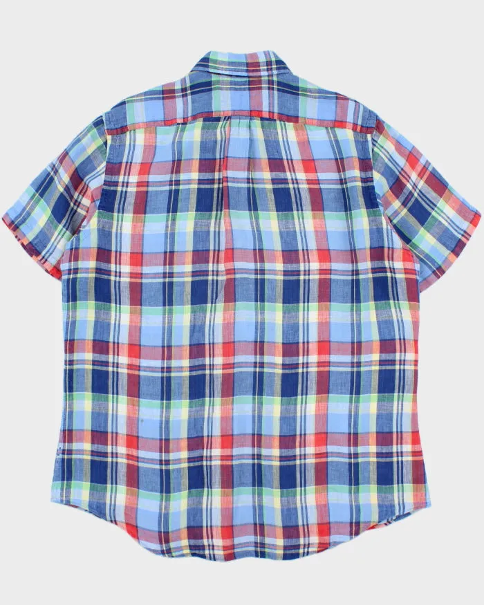 Vintage Y2K 00s Ralph Lauren Plaid Linen Custom Fit Short Sleeve Shirt - XL sold by Rokit product image thumbnail 2