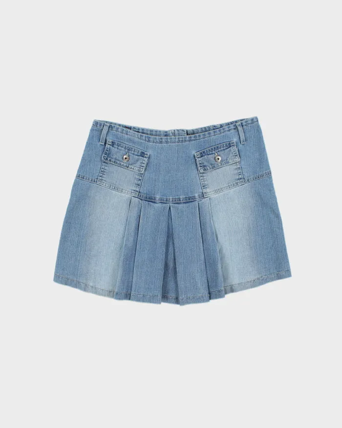 Vintage Y2K 2000s Miss Sixty Pleated Back Lightweight Denim Mini Skirt - S sold by Rokit product image thumbnail 2