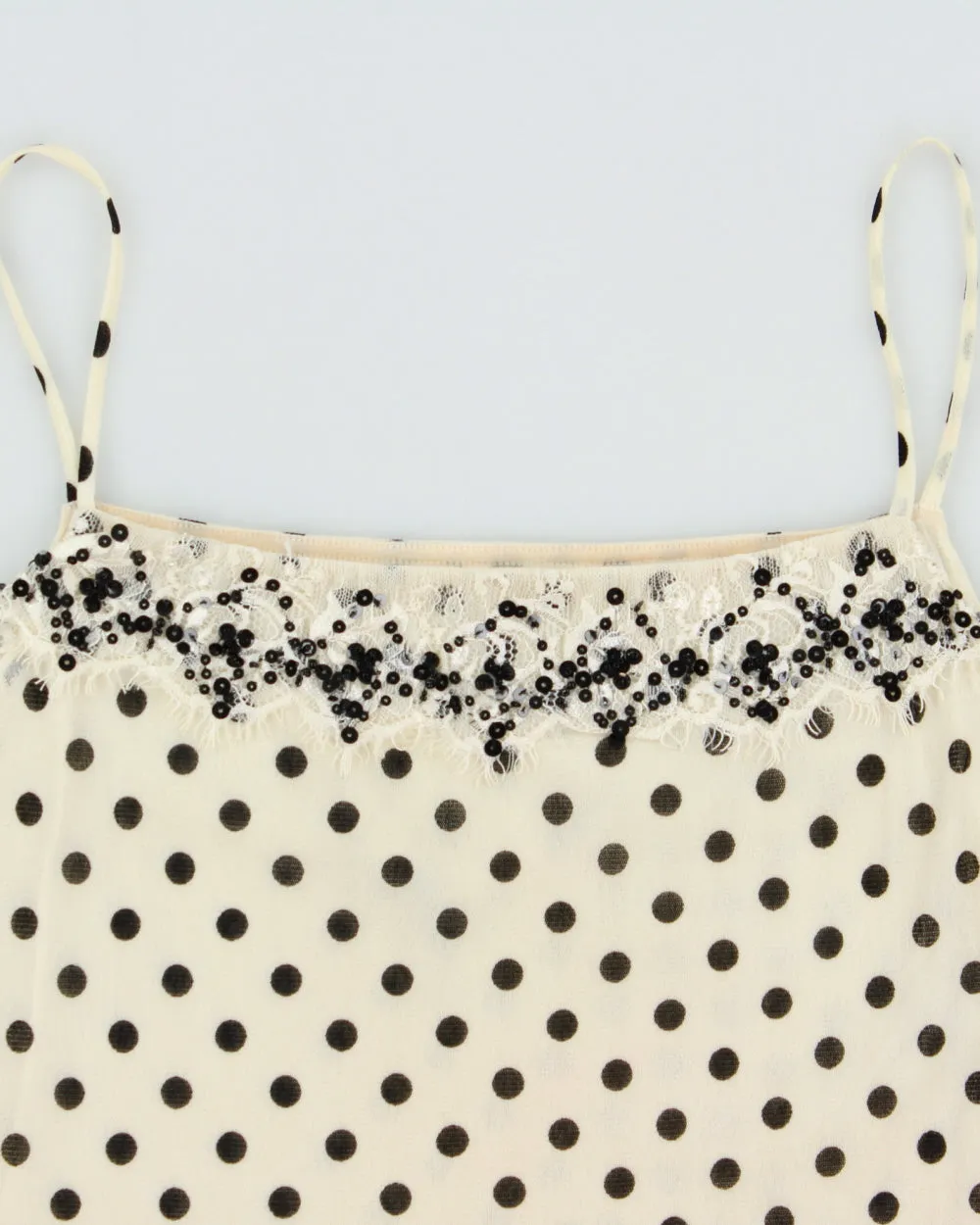 Vintage Y2K 2000s Girdear Polka Dot Double Mesh Beaded Cami - S sold by Rokit product image thumbnail 4