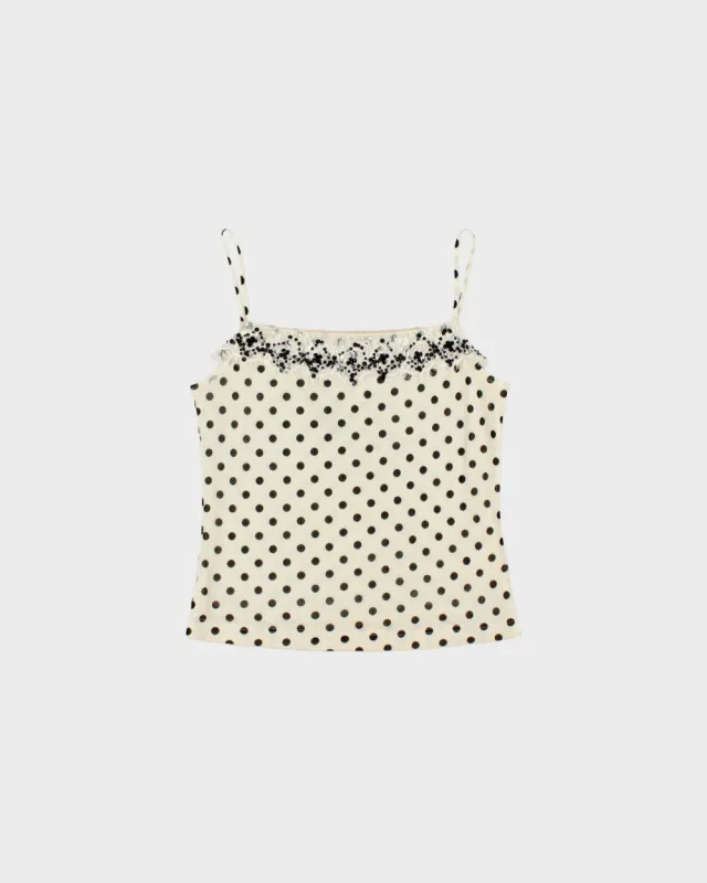 Vintage Y2K 2000s Girdear Polka Dot Double Mesh Beaded Cami - S made by Rokit