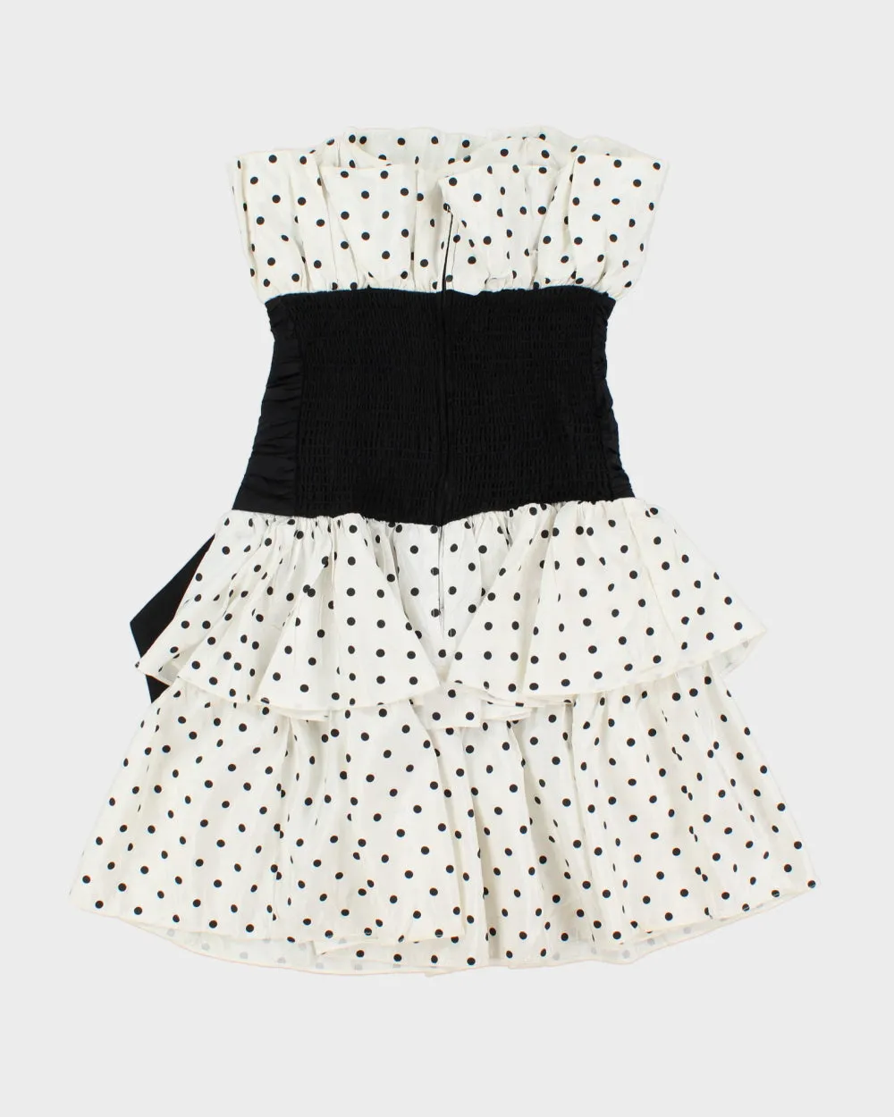 Vintage 1980s Positively Ellyn Union Made In USA Polka Dot Tired Ruched Waist Dress - S sold by Rokit product image thumbnail 2