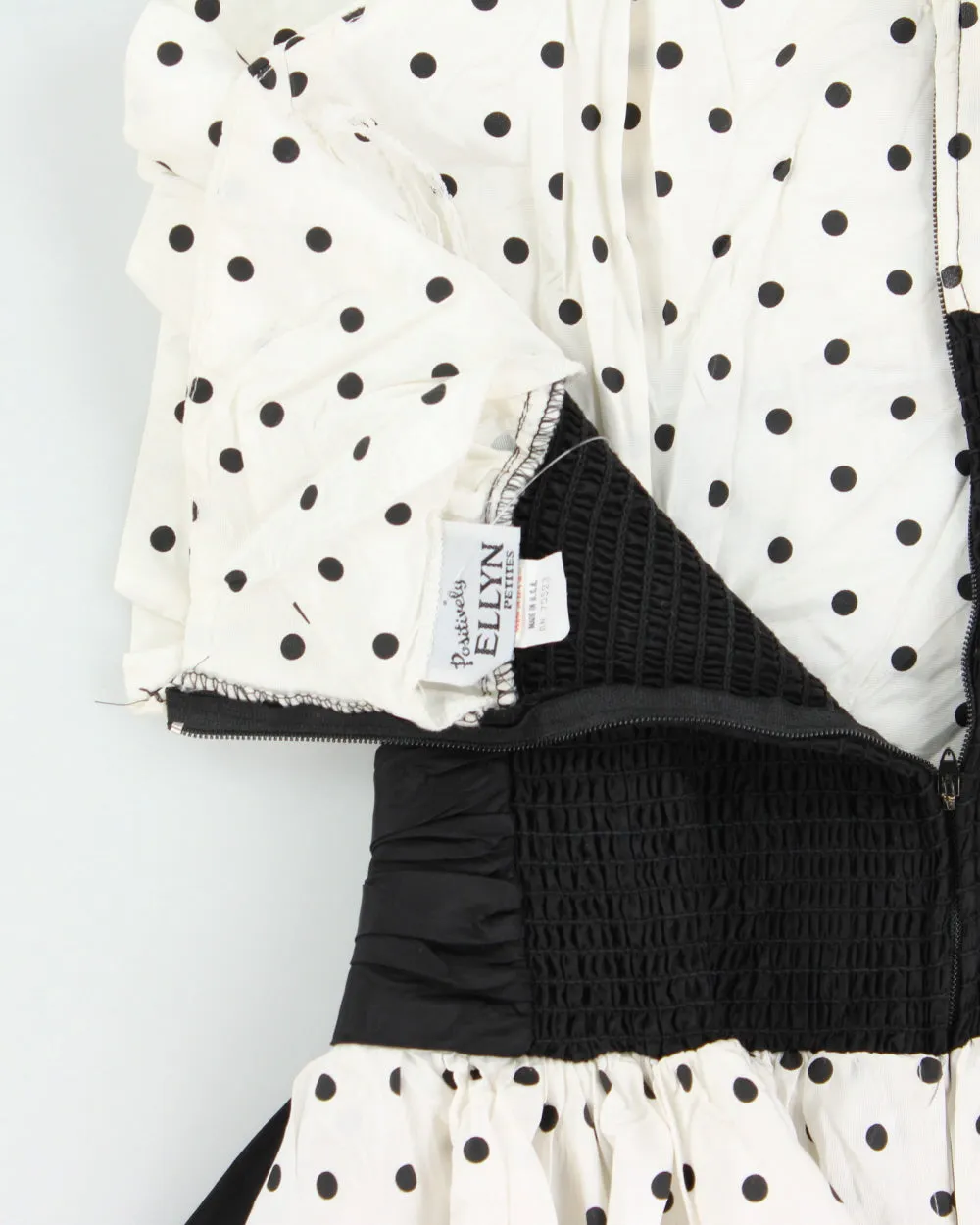 Vintage 1980s Positively Ellyn Union Made In USA Polka Dot Tired Ruched Waist Dress - S sold by Rokit product image thumbnail 5