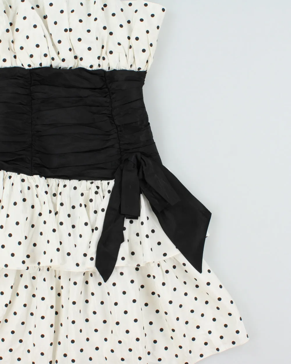 Vintage 1980s Positively Ellyn Union Made In USA Polka Dot Tired Ruched Waist Dress - S sold by Rokit product image thumbnail 3