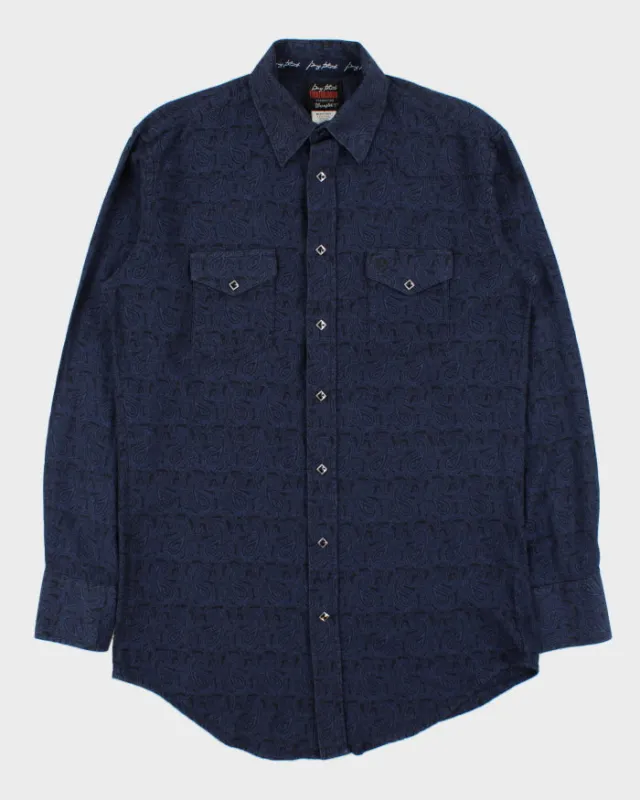 Vintage Wrangler 'George Strait Troubadour Collection' Diamond Snap Button Long Sleeve Paisley Western Shirt - L made by Wrangler