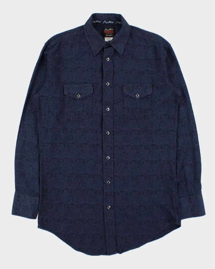 Vintage Wrangler 'George Strait Troubadour Collection' Diamond Snap Button Long Sleeve Paisley Western Shirt - L sold by Rokit
