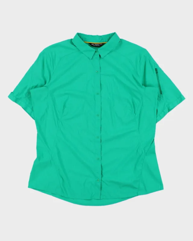 SS15 Arc'teryx Olia Spearmint Grid Women's Snap Button Short Sleeve Technical Shirt - XL made by Arc'teryx