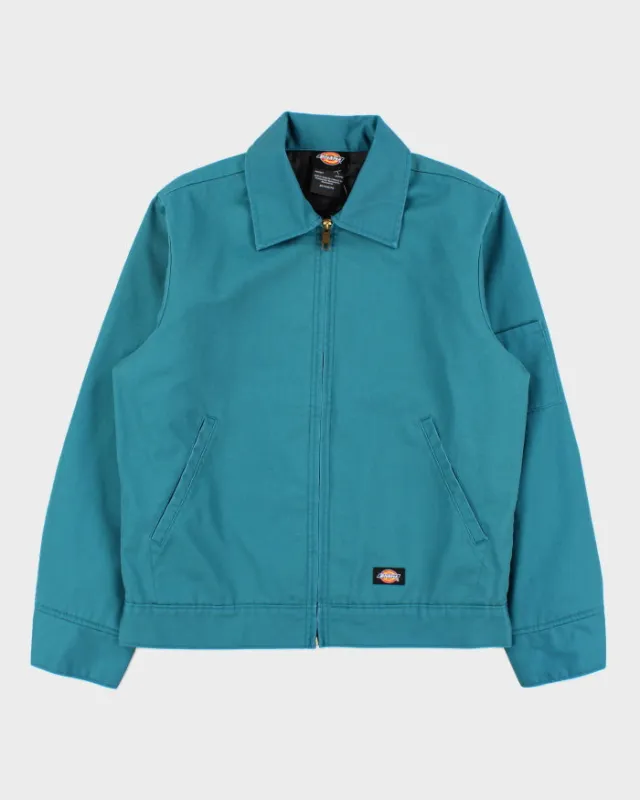 Dickies Eisenhower Teal Twill Quilt-Lined Water Resistant Harrington Jacket - S made by Dickies