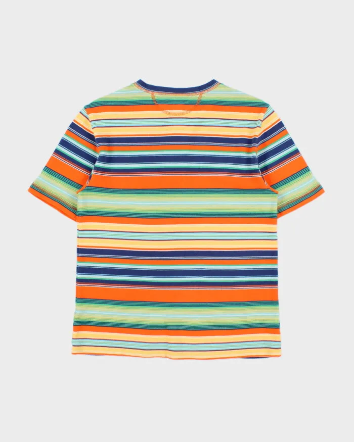 Vintage Polo Ralph Lauren Women's Heavyweight Striped Woven Crewneck Henley T-Shirt - L sold by Rokit product image thumbnail 2