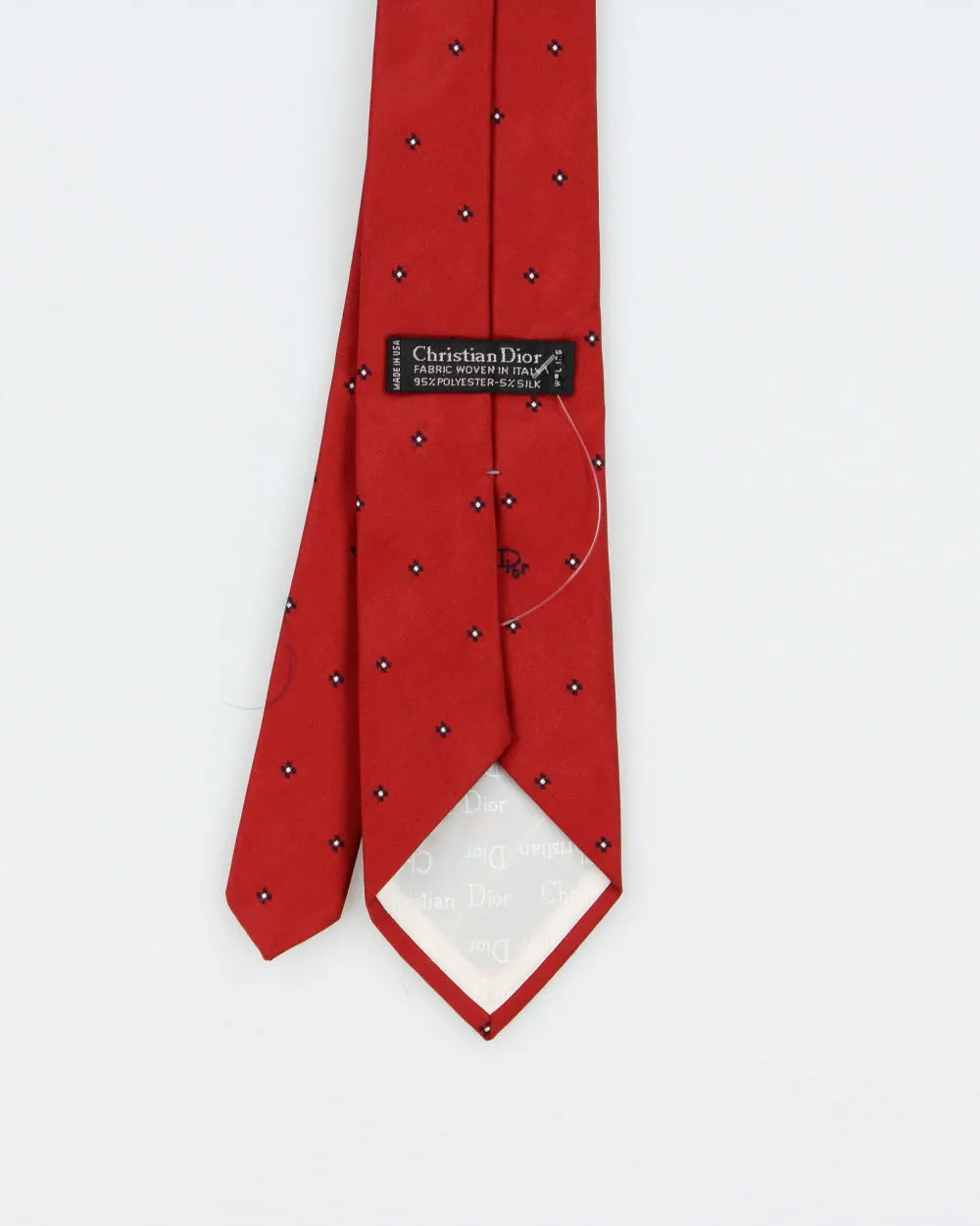 Vintage 1970s Christian Dior Embroidered Monogram Made In USA Silk Blend Tie sold by Rokit product image thumbnail 3