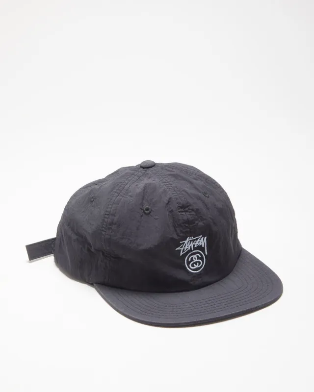 Vintage Stussy Smooth Shell Stock Logo Flat Brim Baseball Cap - OS made by Stussy