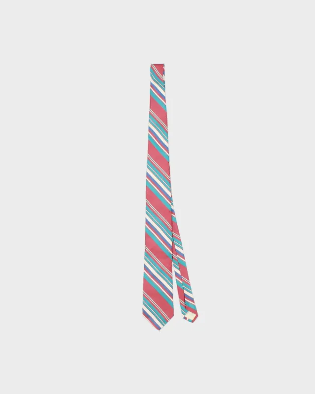 Vintage 1980s Liberty Of London Striped Made In USA Silk Prep Tie made by Liberty of London