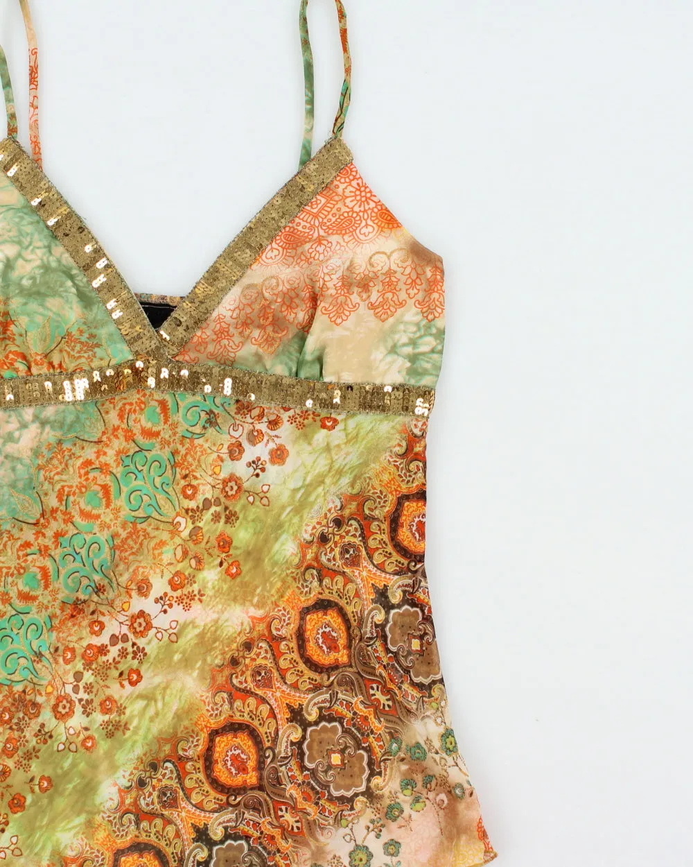 Vintage Y2K 2000s Icon U.S.A Semi Sheer Sequin Detail Cami Top - S sold by Rokit product image thumbnail 3