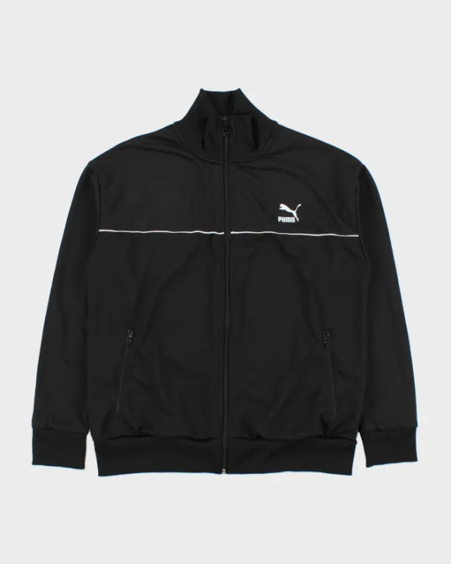 Vintage Puma Black Striped Panel Classic Funnel-Neck Track Jacket - L made by Puma