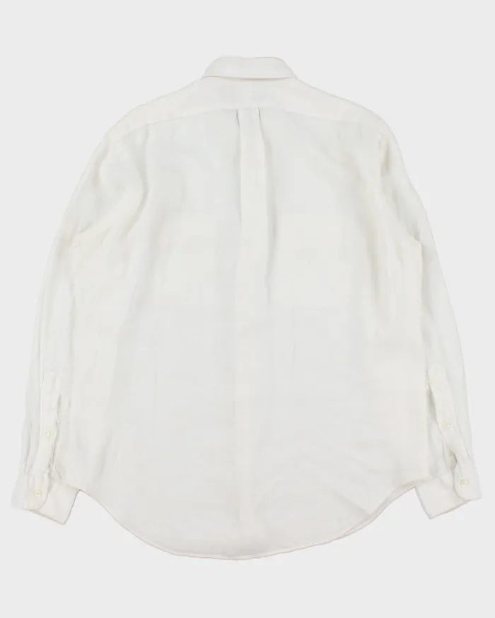 Vintage Y2K 00s Polo Ralph Lauren Ocean Wash Linen Patch Pocket Relaxed Fit Long Sleeve Shirt - L sold by Rokit product image thumbnail 2
