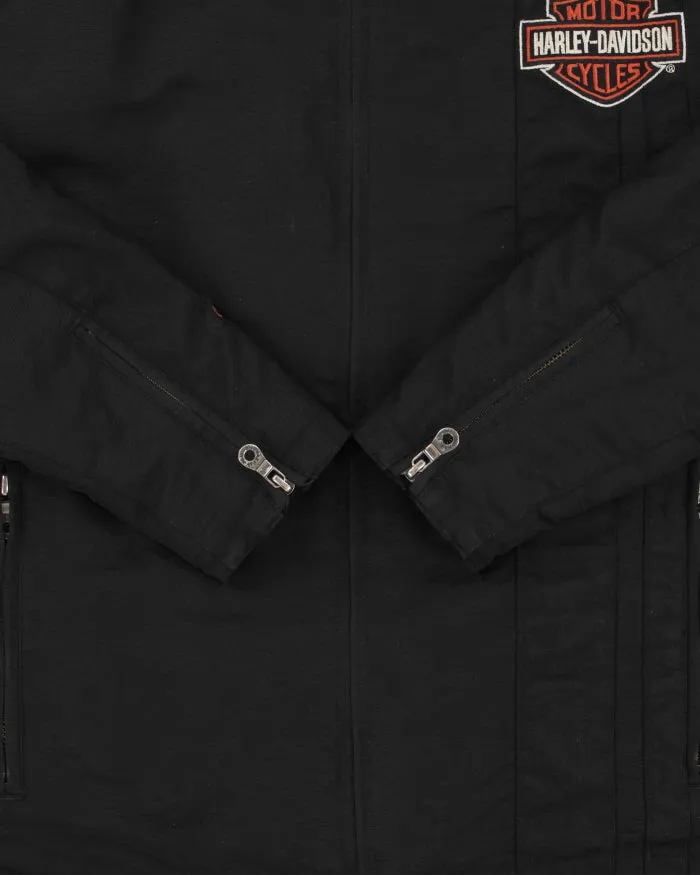 Vintage '05 Y2K Harley Davidson Quilted Lined Shell Canvas Embroidered Cafe Racer Moto Jacket - M sold by Rokit product image thumbnail 4