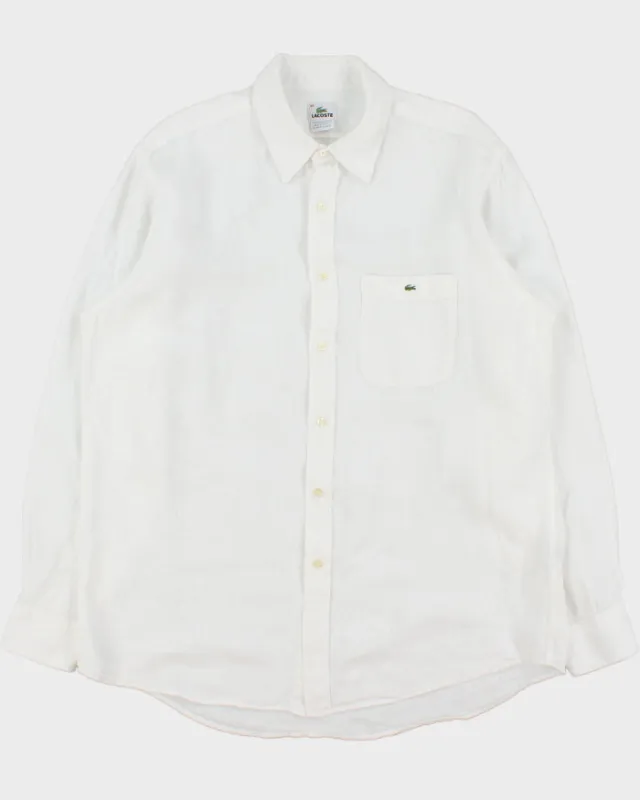 Vintage Y2K 00s Lacoste Ocean Wash Linen Relaxed Fit Long Sleeve Pocket Shirt - XL made by Lacoste