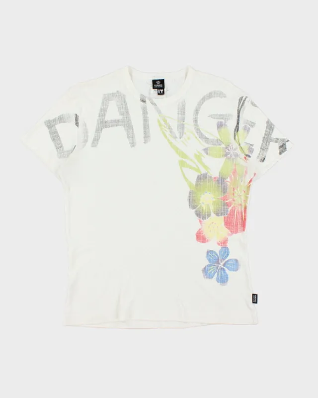 Vintage SS2004 Versace Jeans Couture Floral Danger Mesh Crewneck T-Shirt - M made by Versace