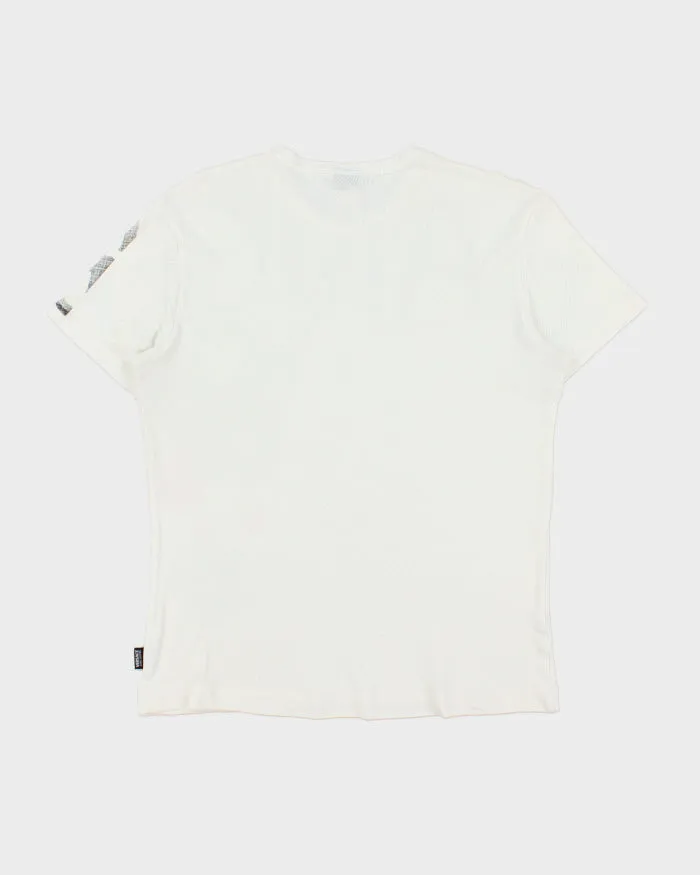 Vintage SS2004 Versace Jeans Couture Floral Danger Mesh Crewneck T-Shirt - M sold by Rokit product image thumbnail 2