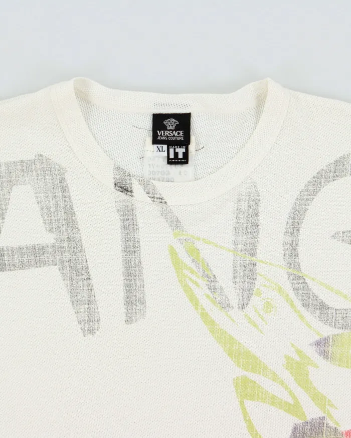 Vintage SS2004 Versace Jeans Couture Floral Danger Mesh Crewneck T-Shirt - M sold by Rokit product image thumbnail 5