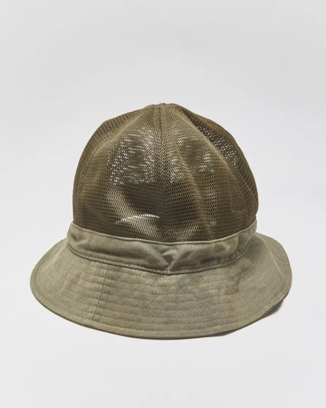Vintage Stussy Khaki Canvas Mesh Utility Bucket Hat - L/XL made by Stussy