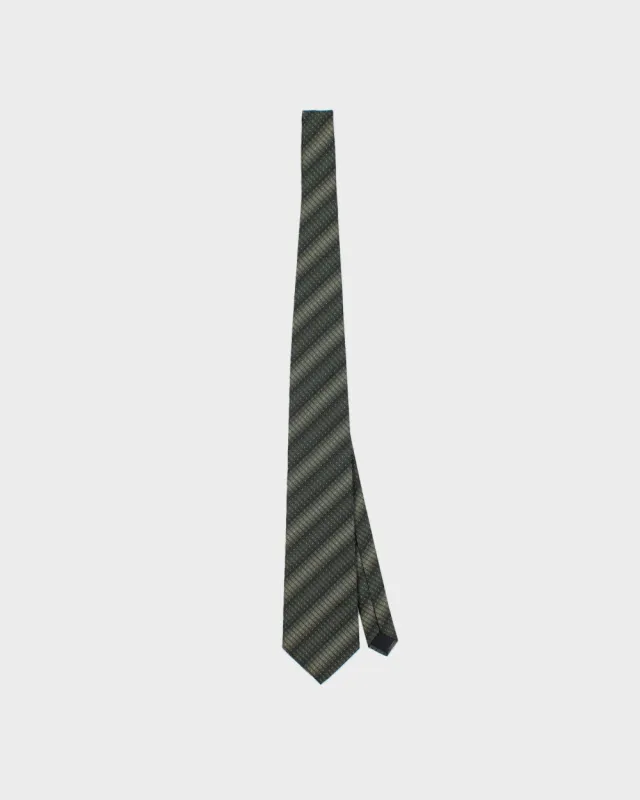 Vintage Y2K 00s Christian Dior Pattern Striped Made In France Silk Tie made by Dior