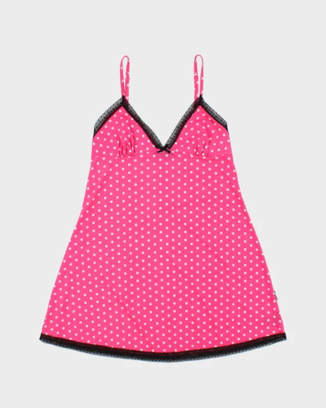 Vintage Y2k 2000s La Senza Polka Dot Slinky Slip Dress - S made by Rokit
