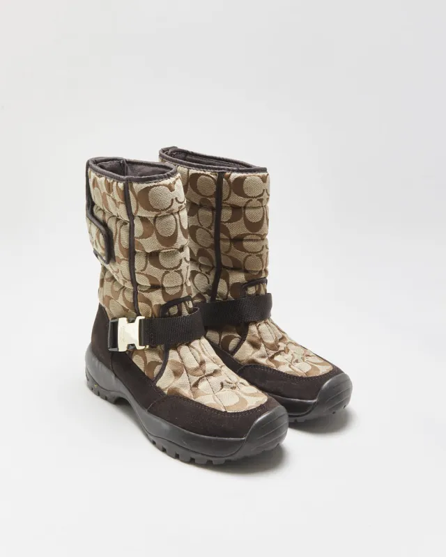 Vintage Y2K 2000s Coach Signature Vibram Sole Snow Boots - UK4.5 made by Coach