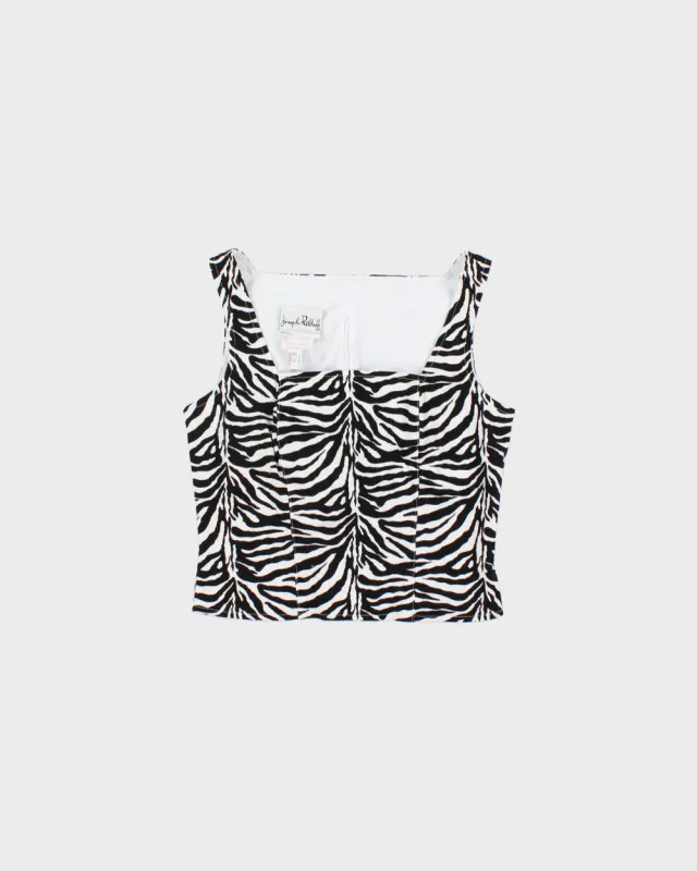 Vintage 1990s Joseph Ribkoff Zebra Print Structured Top - S made by Rokit
