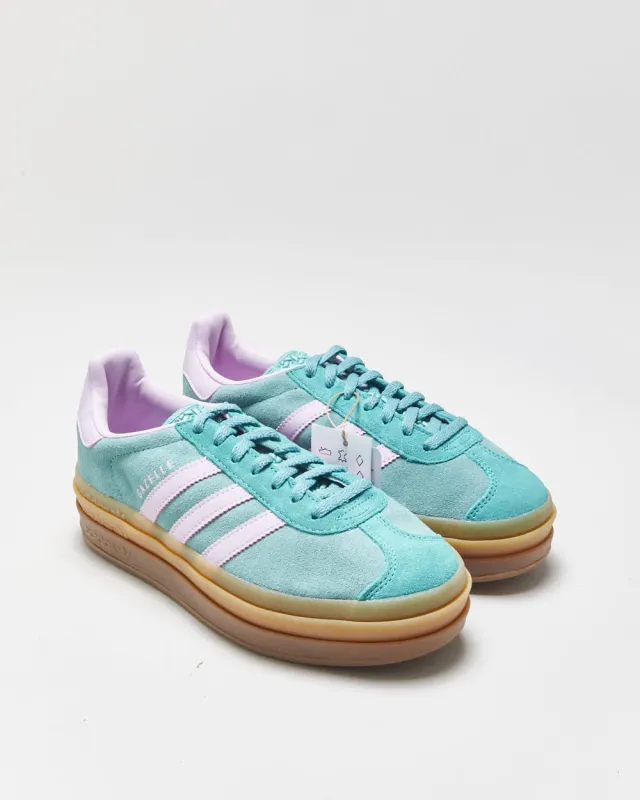 DSWT 2025 Adidas Gazelle Bold 'Clear Mint/Bliss Lilac' Platform Trainers - UK4.5 made by Adidas