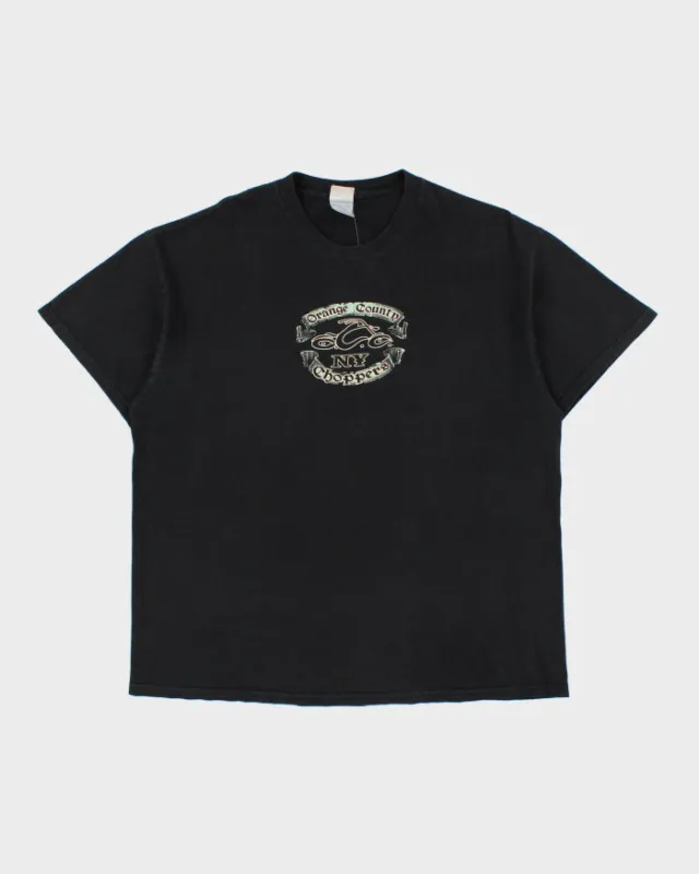 Vintage Y2K 00s Orange Country N.Y Choppers Heavyweight Tennessee River Crewneck T-Shirt - XL made by Rokit
