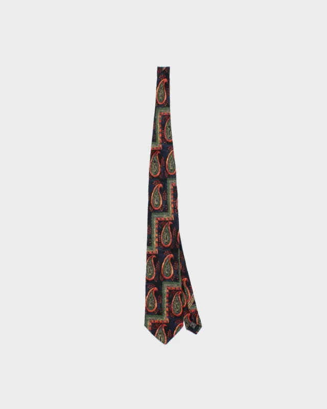 Vintage 1990s Ermenegildo Zegna Paisley Italian Made Woven Silk Tie made by Ermenegildo Zegna