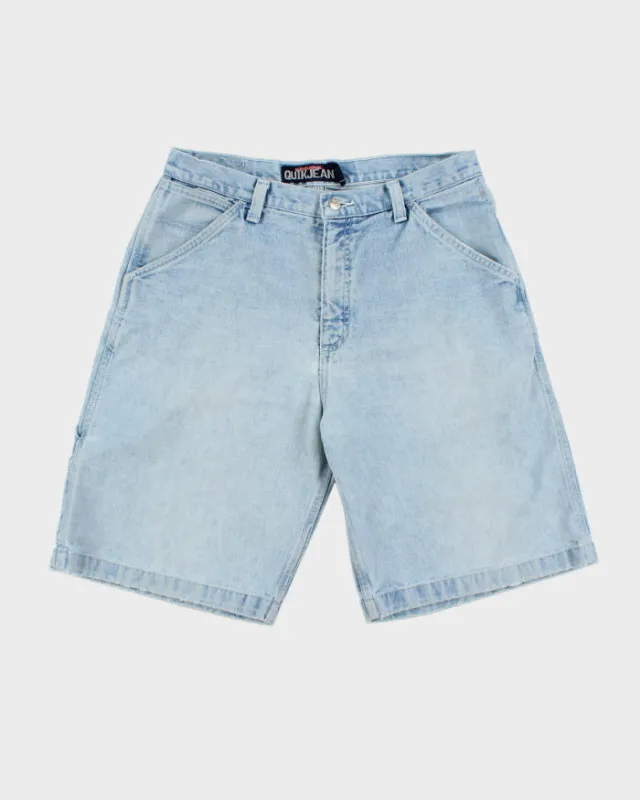 Vintage 1990s Quiksilver Relaxed Fit Wide Leg QuikJean Denim Skater Shorts - W33 made by Rokit