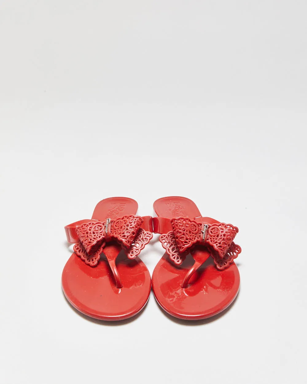 Salvatore Ferragamo Rubber Jelly Bow Flip Flop Sandals - UK6 sold by Rokit product image thumbnail 3