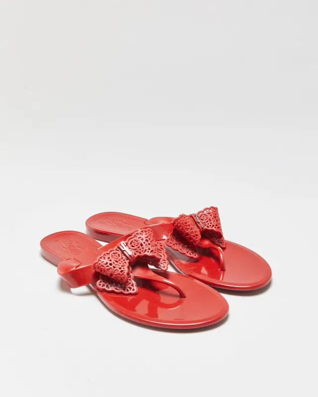 Salvatore Ferragamo Rubber Jelly Bow Flip Flop Sandals - UK6 made by Salvatore Ferragamo