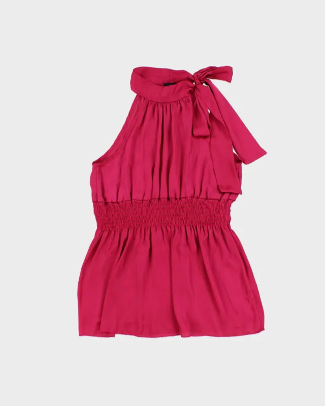 Vintage Y2K 2000s 2b Bebe Satin Sirred High Neck Top - S made by Rokit