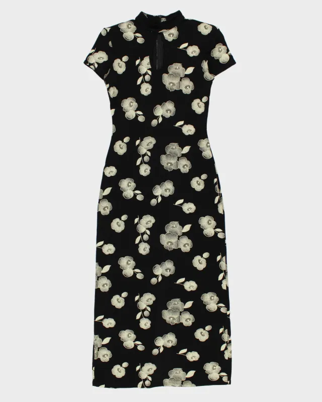 Vintage 1980s Joseph Ribkoff High Neck Keyhole Shoulder Pad Maxi Dress - S made by Rokit