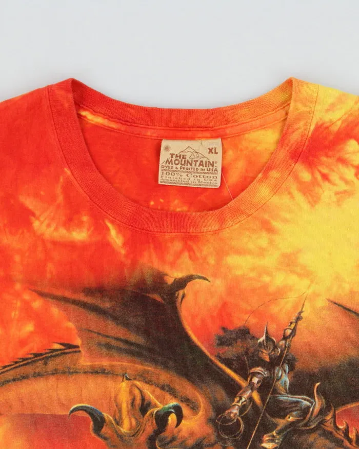 Vintage 2001 Y2K The Mountain Heavyweight Fantasy Dragon Meikle John Crewneck Tie-Dye Crewneck T-Shirt - XL sold by Rokit product image thumbnail 5