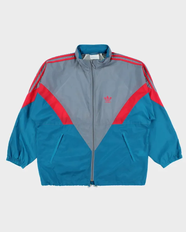 Vintage 1988 Adidas Originals Colourblock Lightweight Hooded Shell Windbreaker Jacket - L made by Adidas