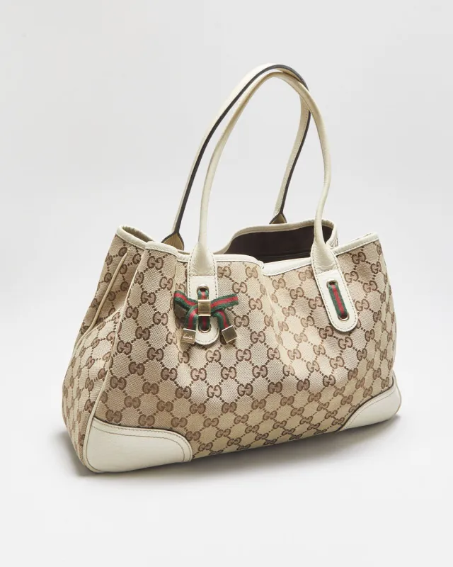 Vintage Gucci Princy Canvas Monogram Ivory Tote Handbag made by Gucci